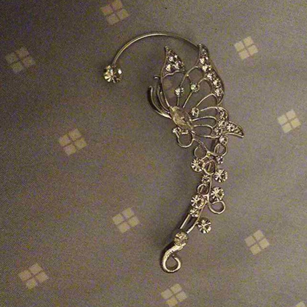 Butterfly Rhinestone Ear Clip - Picture 2 of 2